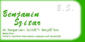 benjamin szitar business card